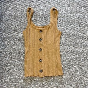 aero junior girl’s yellow button down tank top size xs